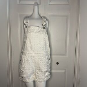 Blank NYC White Denim Overall Shorts